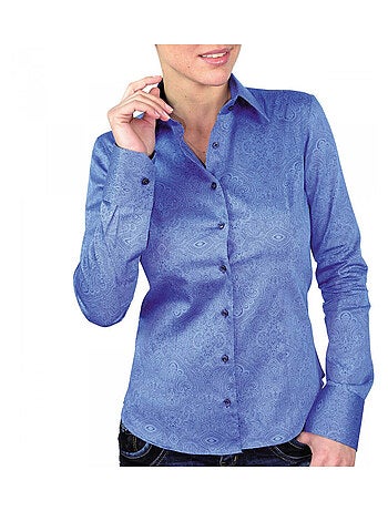 Chemise femme imprimée coupe cintrée ASTORIA Andrew Mac Allister Bleu , 46