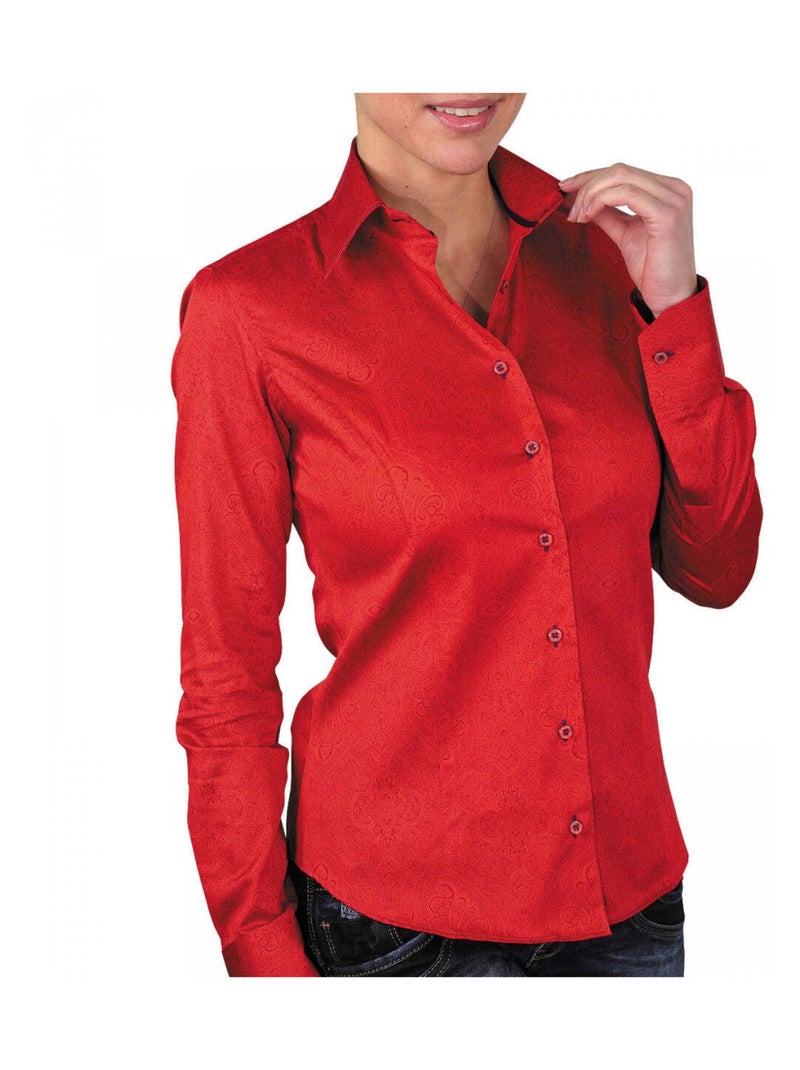 Chemise femme imprimée coupe cintrée ASTORIA Andrew Mac Allister Rouge , 38 Rouge - Kiabi