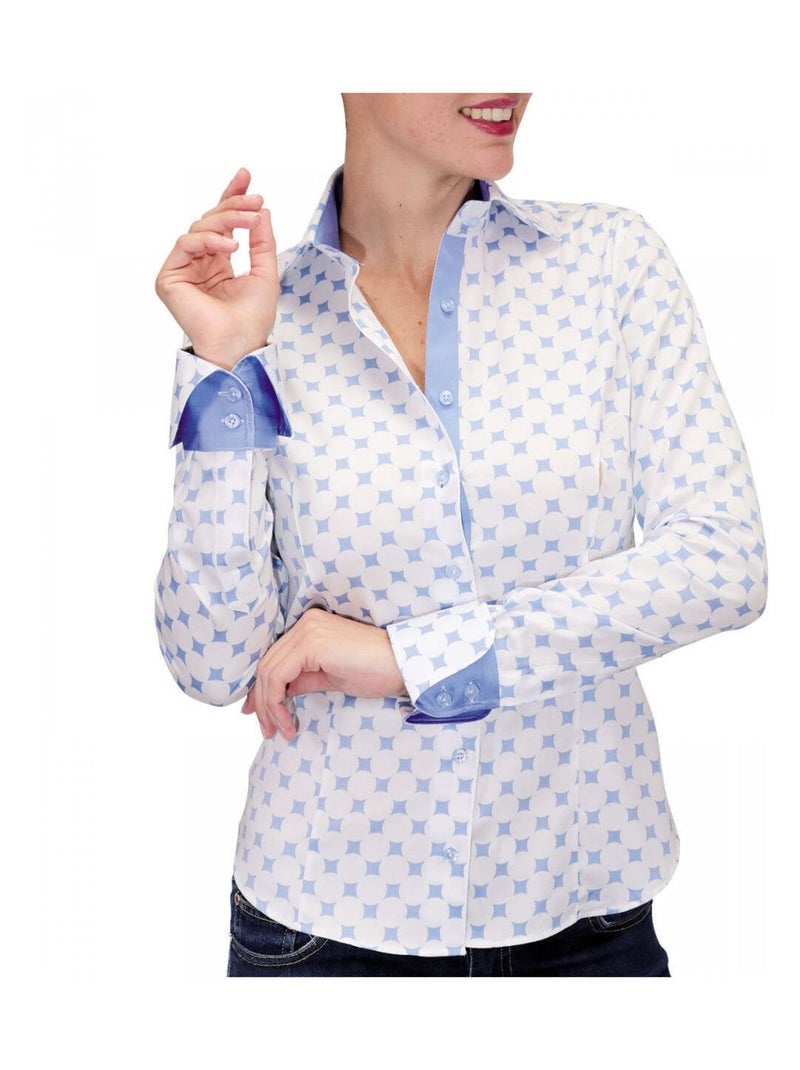 Chemise femme imprimée coupe cintrée BETSY Andrew Mac Allister Bleu , 34 Bleu - Kiabi