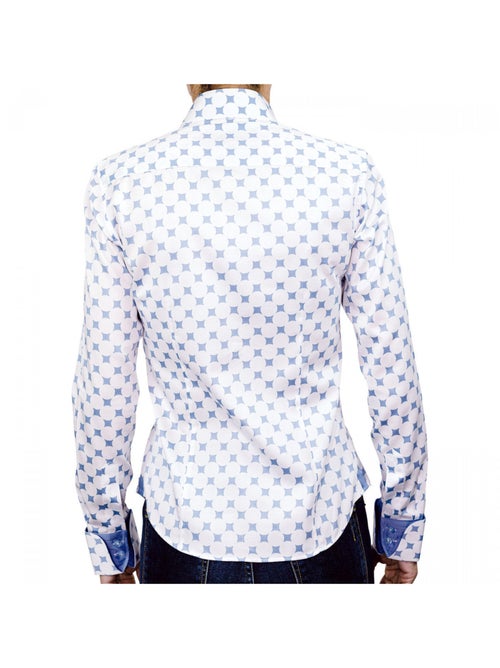 Chemise femme imprimée coupe cintrée BETSY Andrew Mac Allister Bleu , 34 - Kiabi