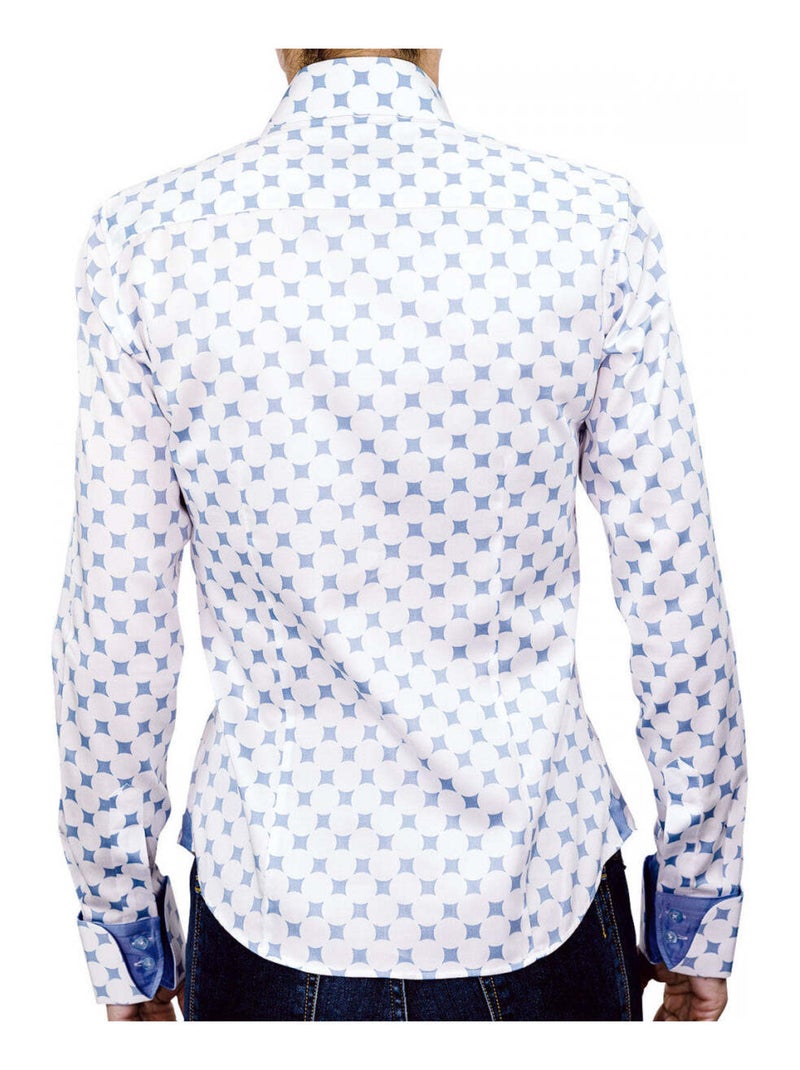 Chemise femme imprimée coupe cintrée BETSY Andrew Mac Allister Bleu , 34 Bleu - Kiabi