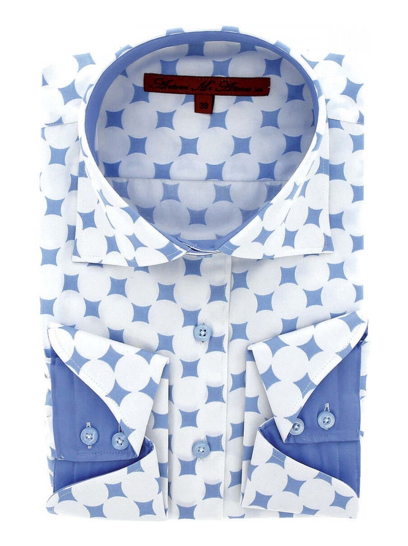 Chemise femme imprimée coupe cintrée BETSY Andrew Mac Allister Bleu , 34 Bleu - Kiabi