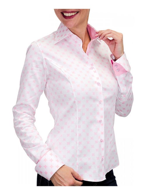 Chemise femme imprimée coupe cintrée BETSY Andrew Mac Allister Bleu , 34 - Kiabi