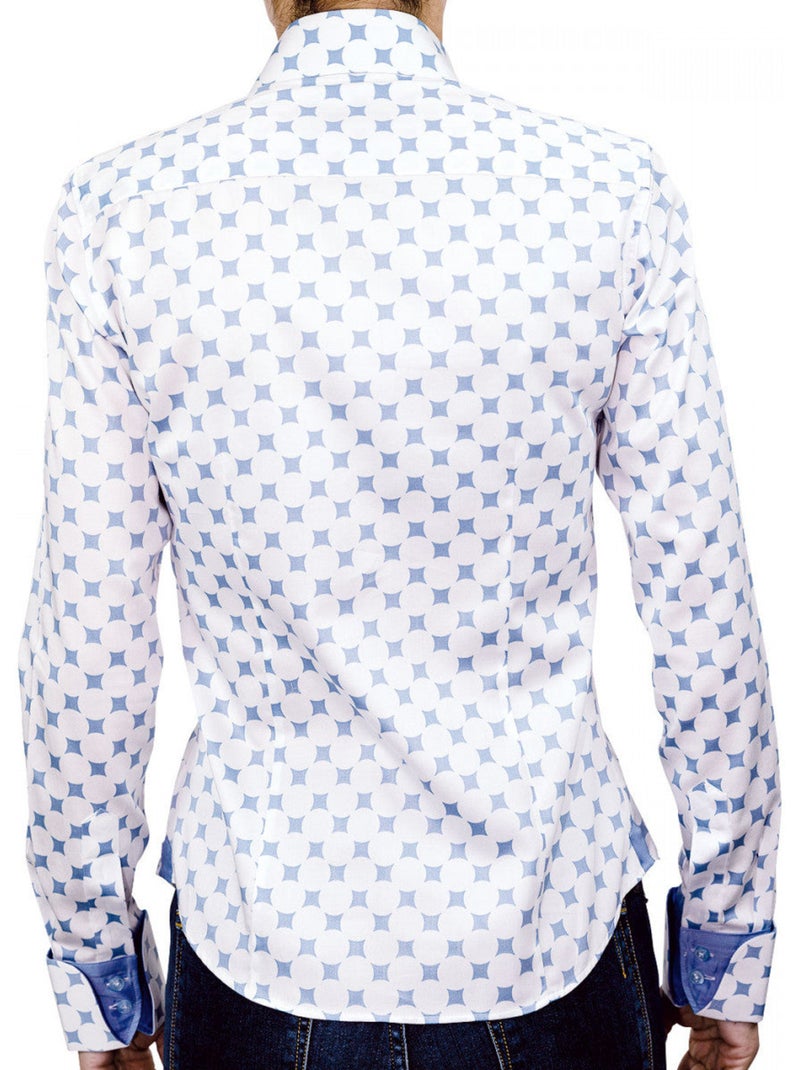 Chemise femme imprimée coupe cintrée BETSY Andrew Mac Allister Bleu - Kiabi