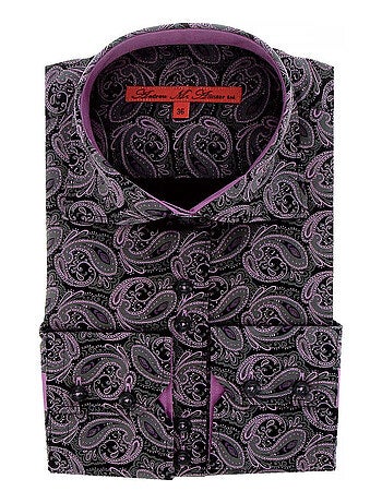 Chemise femme imprimée coupe cintrée DARK Andrew Mac Allister Noir , Bleu , 38