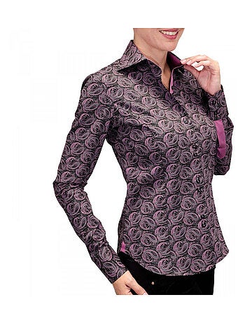 Chemise femme imprimée coupe cintrée DARK Andrew Mac Allister Noir , Bleu , 40