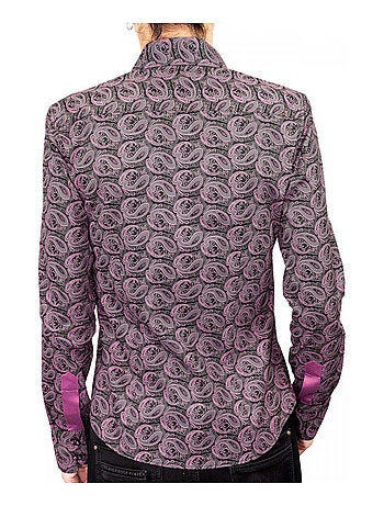 Chemise femme imprimée coupe cintrée DARK Andrew Mac Allister Noir , Bleu , 38