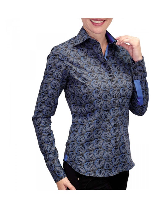 Chemise femme imprimée coupe cintrée DARK Andrew Mac Allister Noir , Violet , 36 - Kiabi