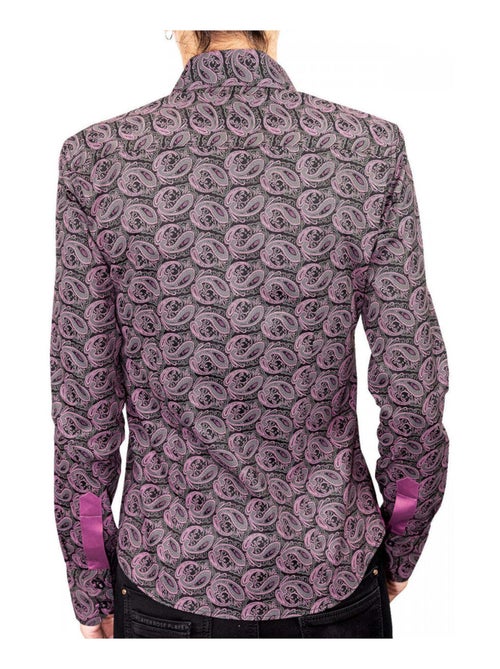 Chemise femme imprimée coupe cintrée DARK Andrew Mac Allister Noir , Violet , 38 - Kiabi