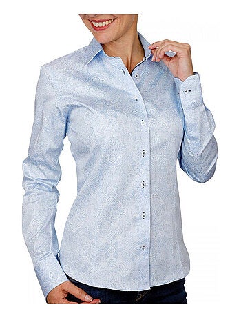 Chemise femme imprimée coupe cintrée KIARA Andrew Mac Allister Bleu , 42