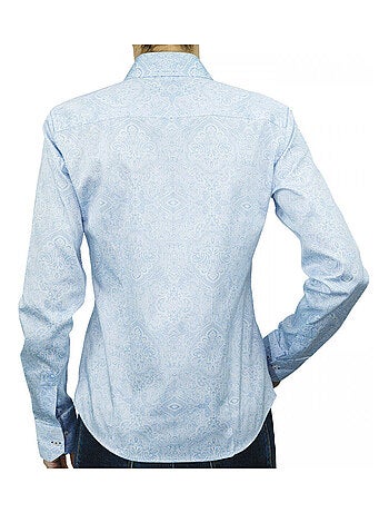 Chemise femme imprimée coupe cintrée KIARA Andrew Mac Allister Bleu , 42