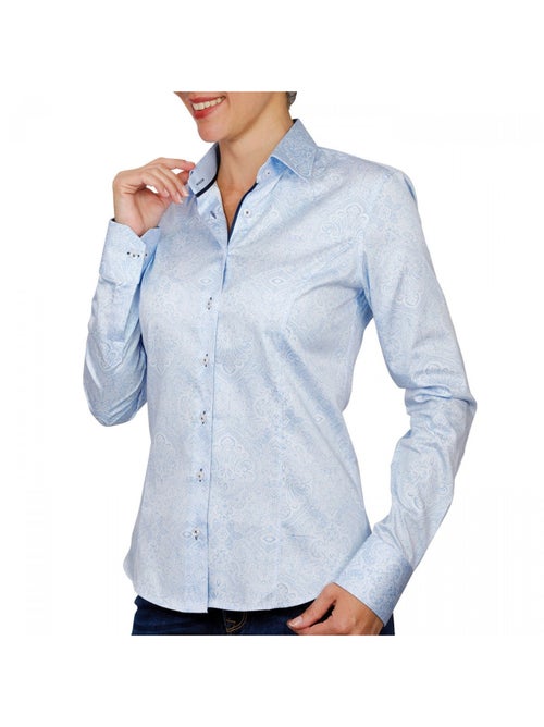 Chemise femme imprimée coupe cintrée KIARA Andrew Mac Allister Bleu , 42 - Kiabi