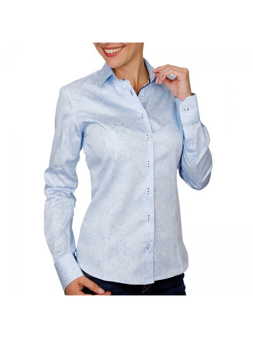 Chemise femme imprimée coupe cintrée KIARA Andrew Mac Allister Bleu , 42 - Kiabi
