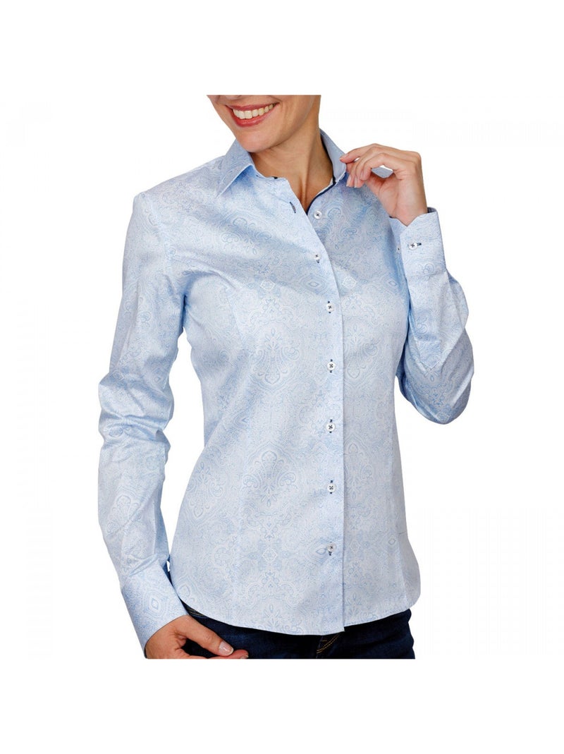 Chemise femme imprimée coupe cintrée KIARA Andrew Mac Allister Bleu , 42 Bleu - Kiabi