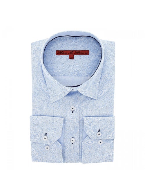 Chemise femme imprimée coupe cintrée KIARA Andrew Mac Allister Bleu , 42 - Kiabi