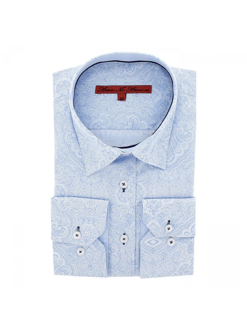 Chemise femme imprimée coupe cintrée KIARA Andrew Mac Allister Bleu , 42 Bleu - Kiabi