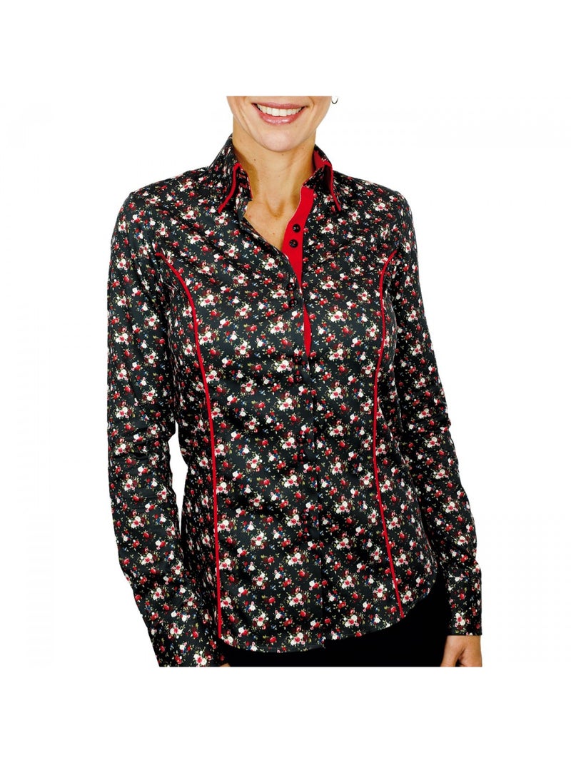 Chemise femme imprimée coupe cintrée SIDNEY Andrew Mac Allister Noir - Kiabi