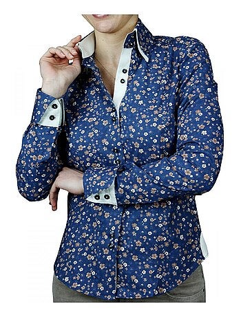 Chemise femme liberty coupe cintrée LIBERTY Andrew Mac Allister Bleu , 40