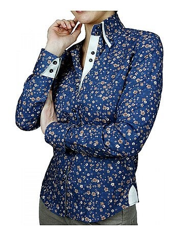 Chemise femme liberty coupe cintrée LIBERTY Andrew Mac Allister Bleu , 40