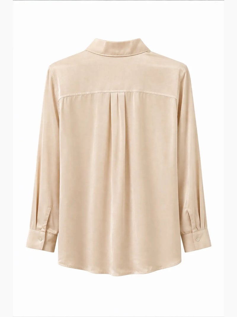 Chemise femme longue mixray Beige argile - Kiabi