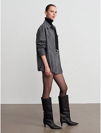 Chemise femme longue oversize à poche dilvin