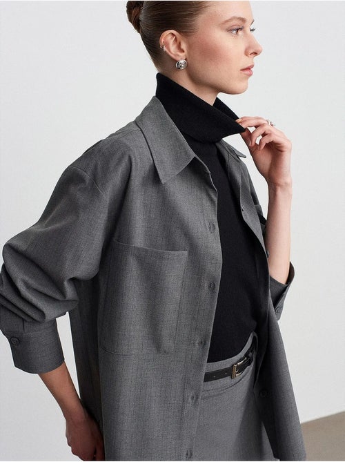 Chemise femme longue oversize à poche dilvin - Kiabi Chemise femme longue oversize à poche dilvin - Kiabi