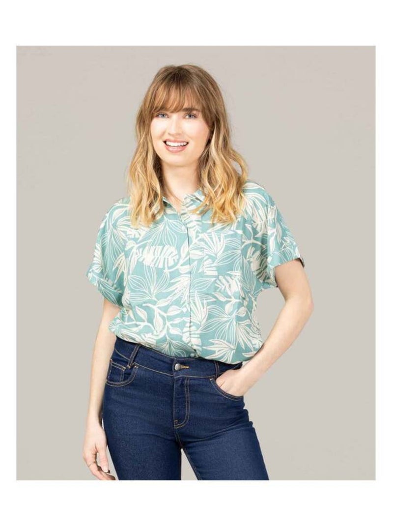 Chemise Femme manches courtes imprimé vert Vert - Kiabi