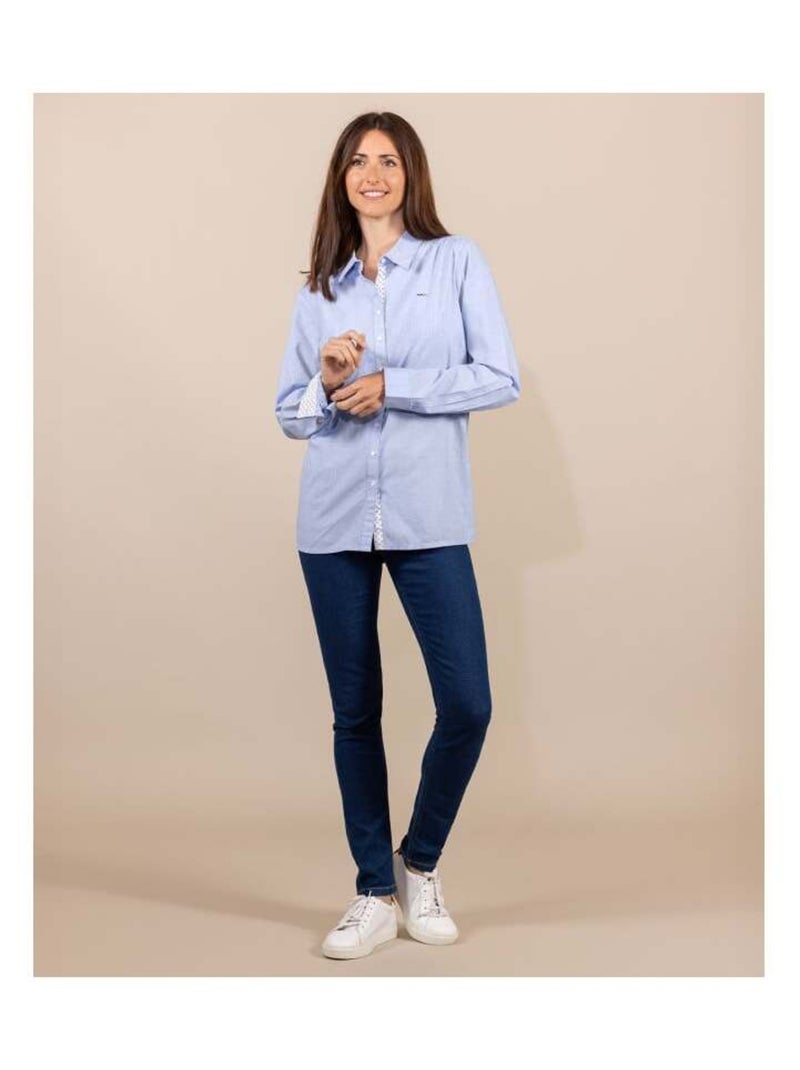 Chemise Femme manches longues bleu ciel Bleu - Kiabi