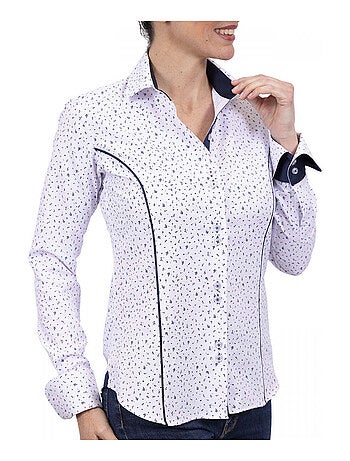 Chemise femme mode coupe cintrée AMANDA Andrew Mac Allister Bleu marine , 38