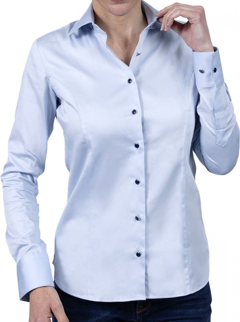 Chemise femme mode coupe cintrée bianca andrew mac allister Bleu - Kiabi