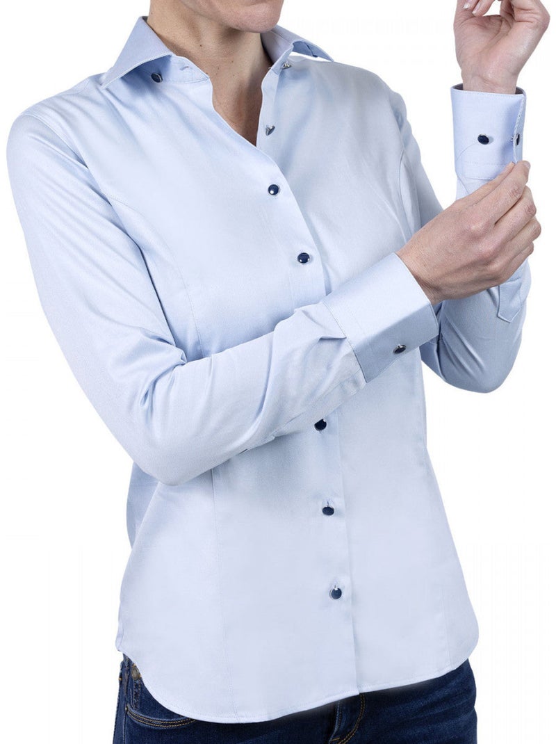 Chemise femme mode coupe cintrée bianca andrew mac allister Bleu - Kiabi