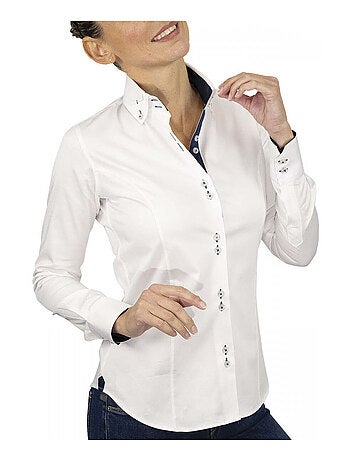 Chemise femme mode coupe cintrée CARINA Andrew Mac Allister Blanc , 36