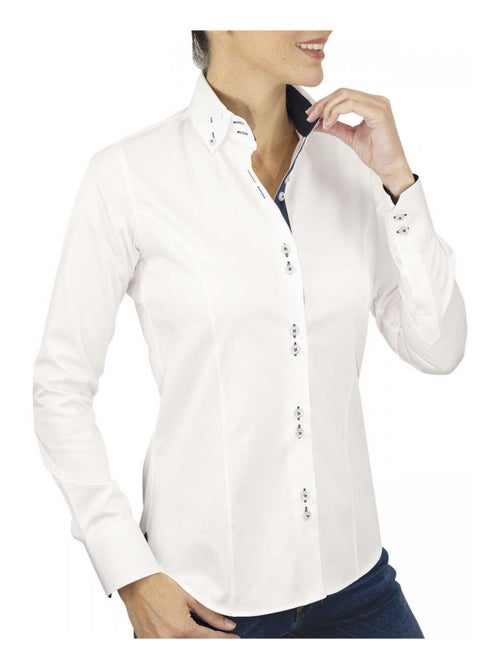 Chemise femme mode coupe cintrée CARINA Andrew Mac Allister Blanc , 36 - Kiabi