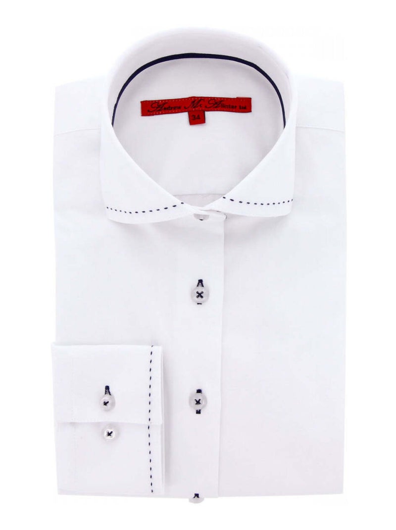 Chemise femme mode coupe cintrée LEANA Andrew Mac Allister Blanc , Bleu , 34 Blanc Bleu - Kiabi