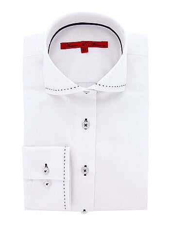 Chemise femme mode coupe cintrée LEANA Andrew Mac Allister Blanc , Bleu , 34