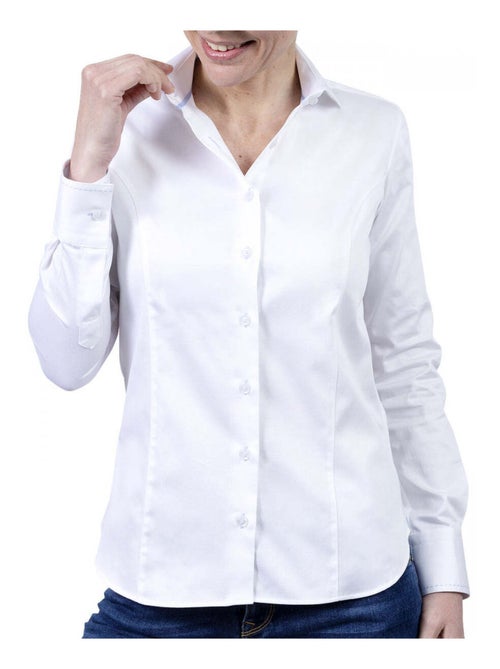 Chemise femme mode coupe cintrée LEANA Andrew Mac Allister Blanc , Rouge , 46 - Kiabi