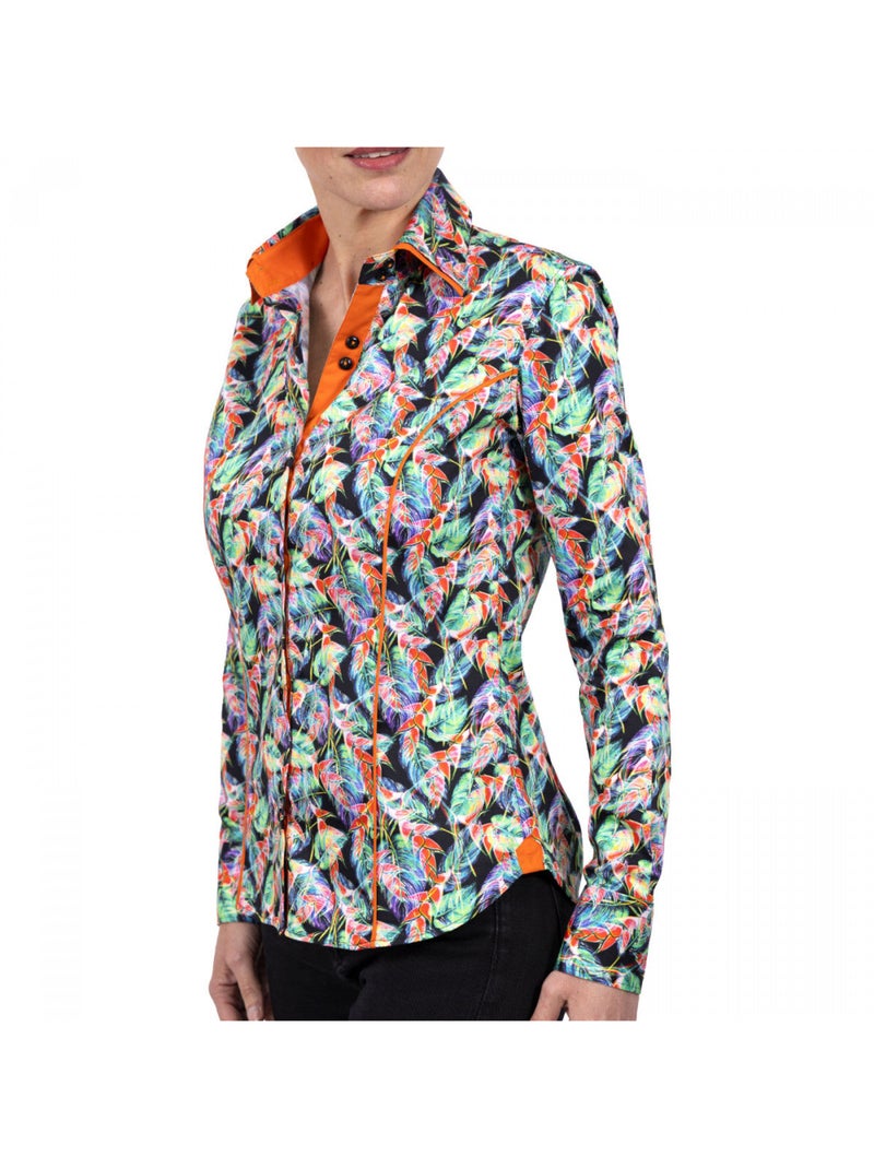 Chemise femme mode coupe cintrée LIBERTA Andrew Mac Allister Blanc , Bleu , Rouge , 36 Blanc Rouge Bleu - Kiabi