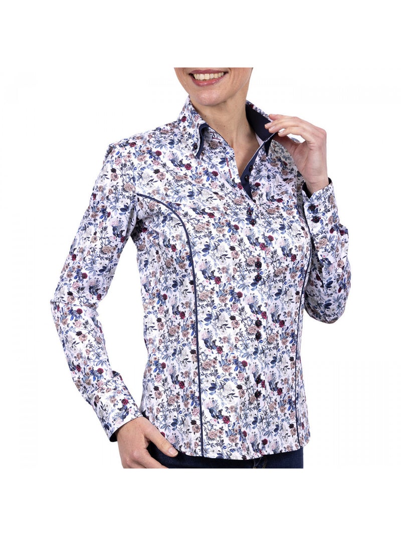 Chemise femme mode coupe cintrée LIBERTA Andrew Mac Allister Blanc , Bleu , Rouge , 36 Blanc Rouge Bleu - Kiabi