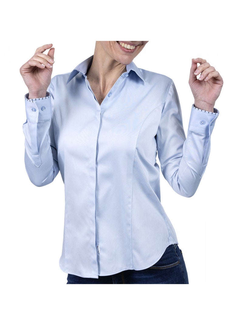 Chemise femme mode coupe cintrée MARINA Andrew Mac Allister Bleu , 38 Bleu - Kiabi