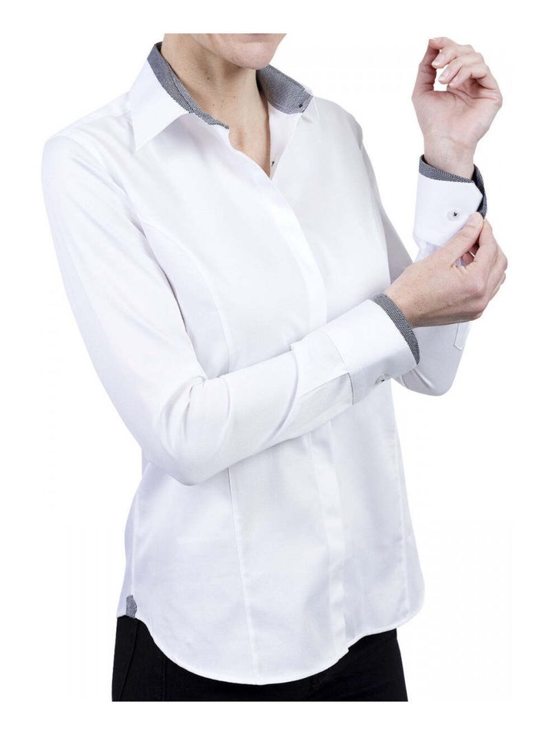 Chemise femme mode coupe cintrée NANA Andrew Mac Allister Blanc , Bleu , 44 Blanc Bleu - Kiabi