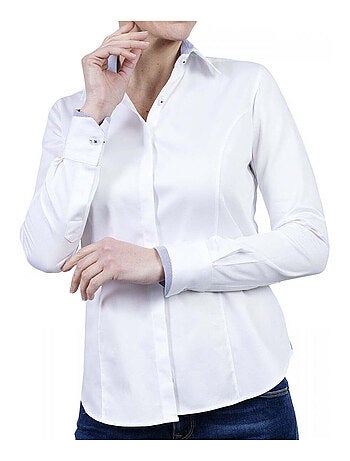 Chemise femme mode coupe cintrée NANA Andrew Mac Allister Blanc , Bleu , 40