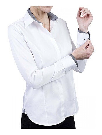 Chemise femme mode coupe cintrée NANA Andrew Mac Allister Blanc , Bleu , 40