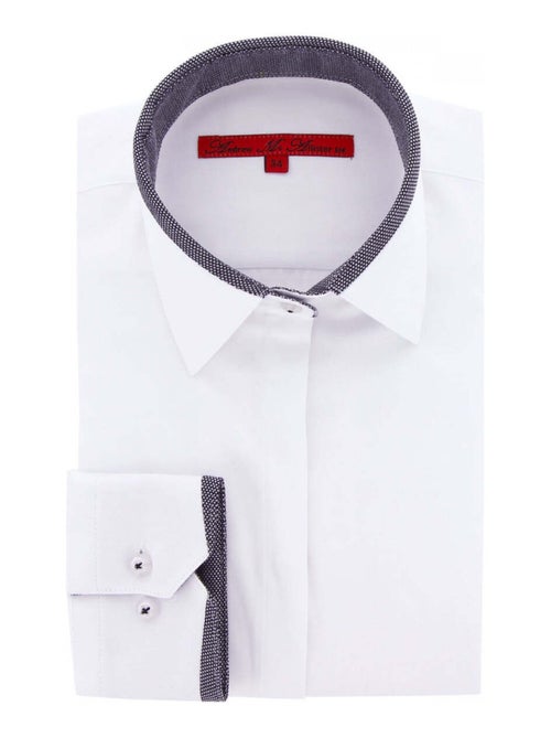 Chemise femme mode coupe cintrée NANA Andrew Mac Allister Blanc , Rouge , 34 - Kiabi