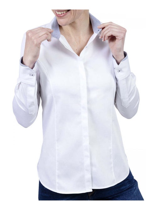 Chemise femme mode coupe cintrée NANA Andrew Mac Allister Blanc , Rouge , 34 - Kiabi