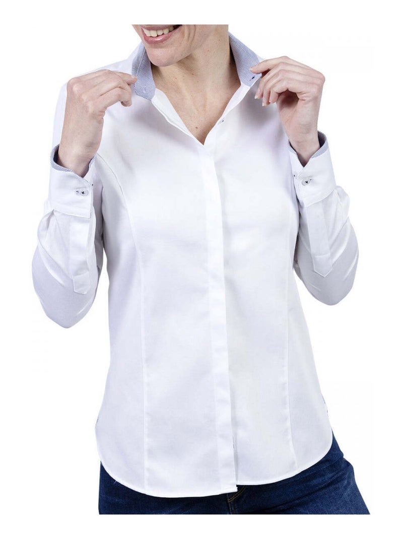 Chemise femme mode coupe cintrée NANA Andrew Mac Allister Blanc , Rouge , 38 Blanc Rouge - Kiabi