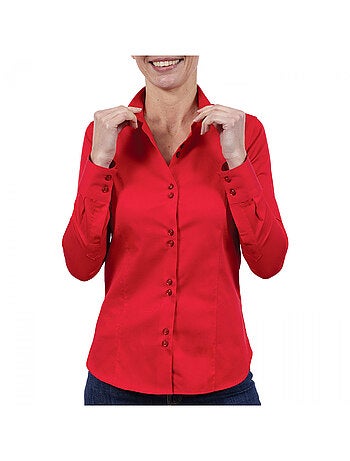 Chemise femme mode coupe cintrée NOELIA Andrew Mac Allister Rouge , 42
