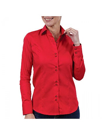 Chemise femme mode coupe cintrée NOELIA Andrew Mac Allister Rouge , 42