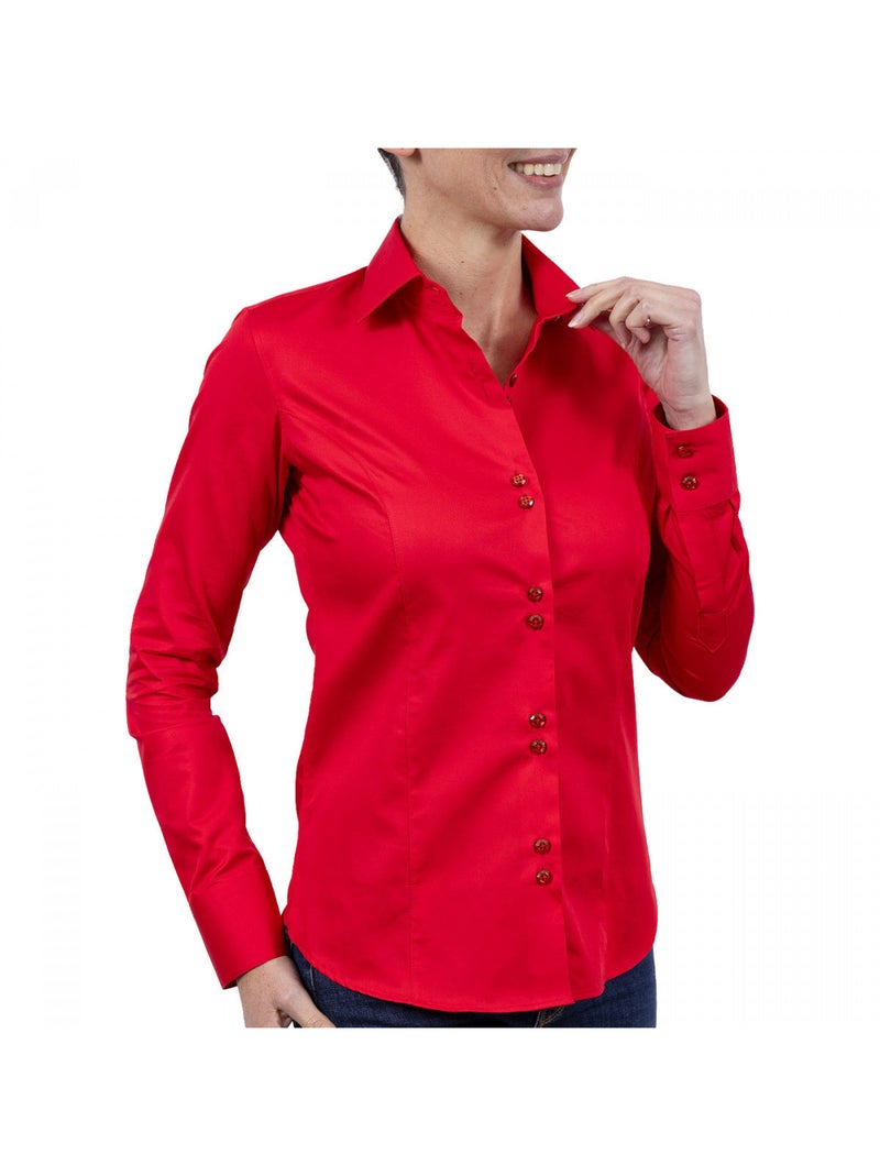 Chemise femme mode coupe cintrée NOELIA Andrew Mac Allister Rouge , 42 Rouge - Kiabi