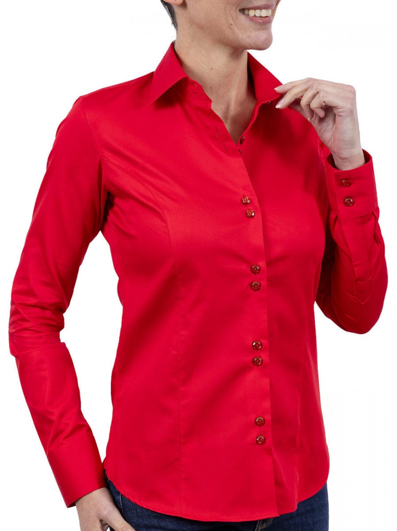 Chemise femme mode coupe cintrée NOELIA Andrew Mac Allister Rouge - Kiabi