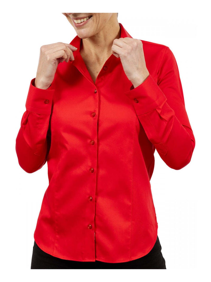 Chemise femme mode coupe cintrée WORK Andrew Mac Allister Rouge - Kiabi